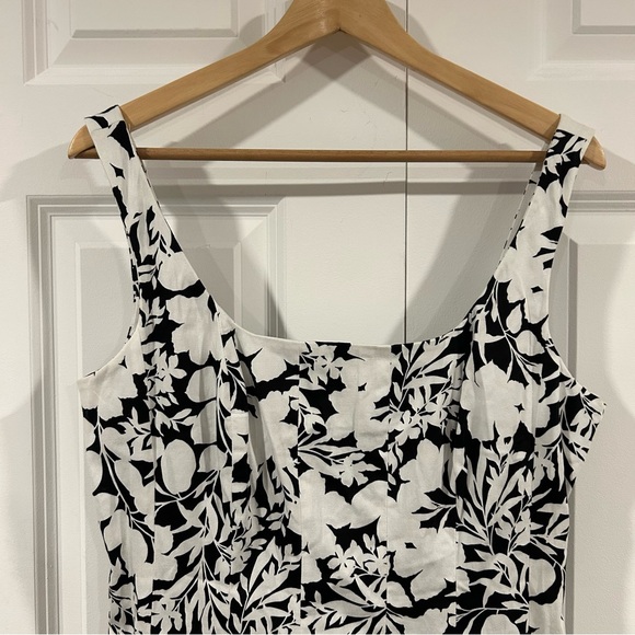 NWT Lauren Ralph Lauren Black and White Floral Dress Size 12 Spring Easter - Picture 3 of 11
